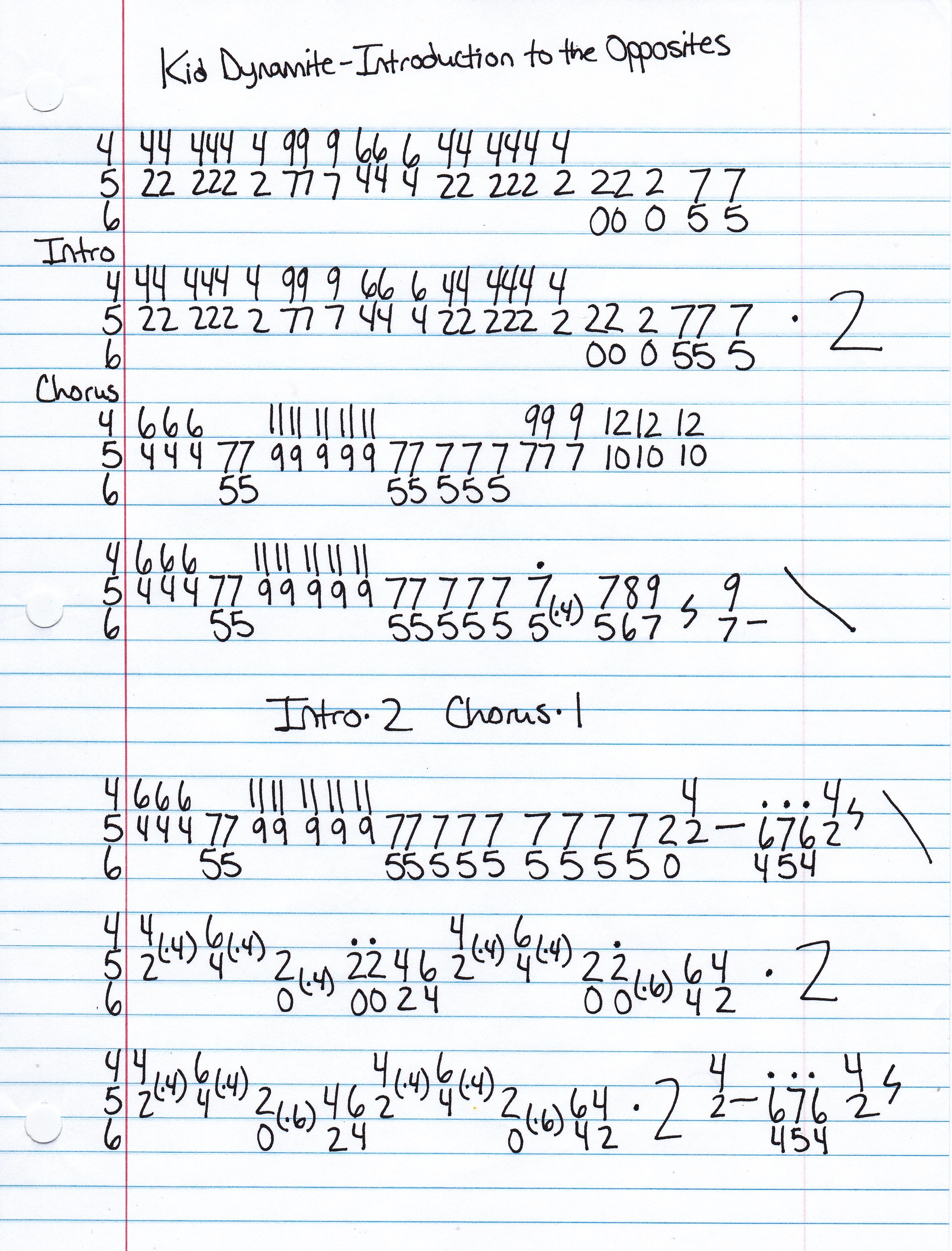 High quality guitar tab for Introduction To The Opposites by Kid Dynamite off of the album Shorter Faster Louder. ***Complete and accurate guitar tab!***